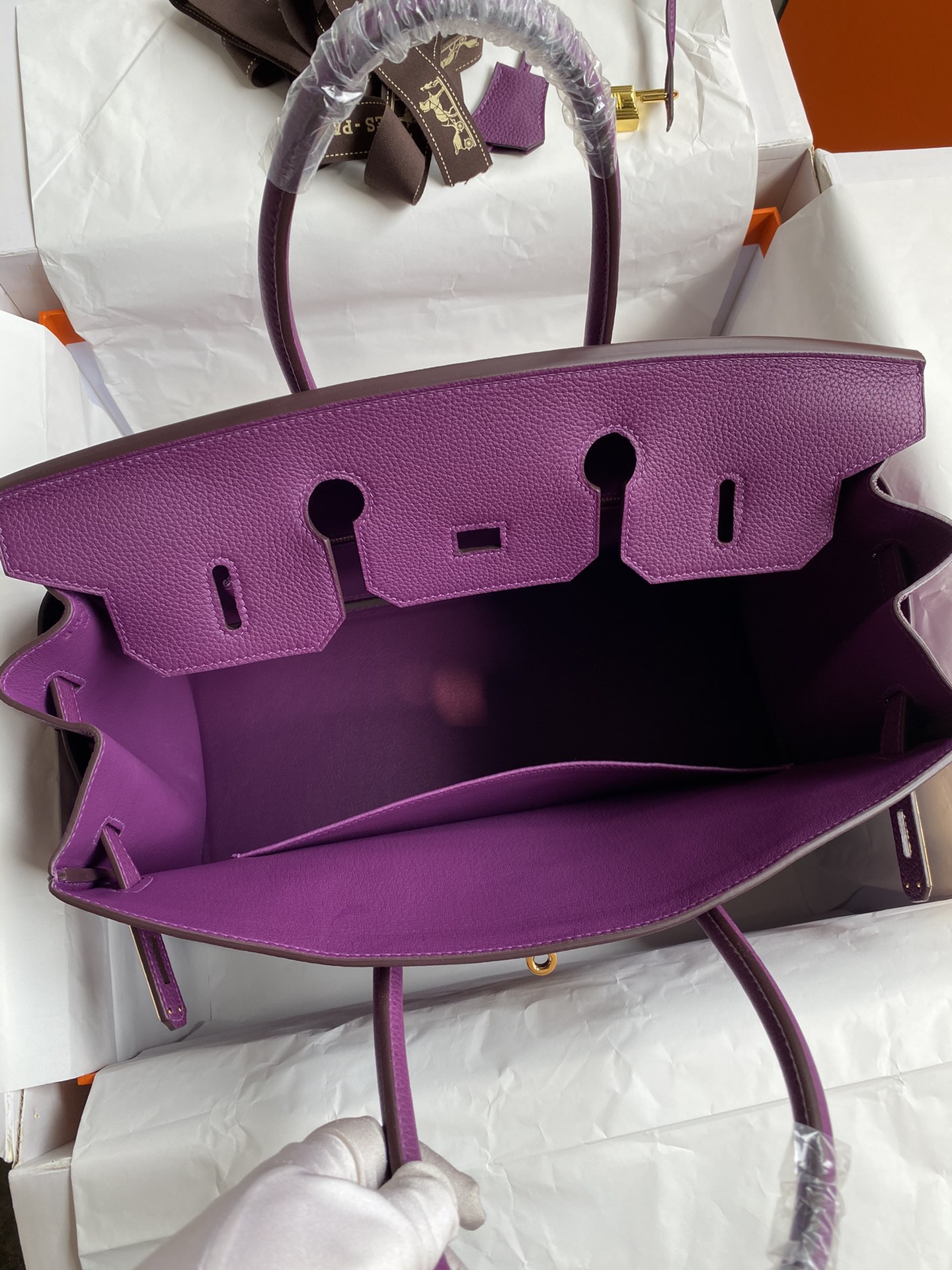 Hermes Birkin 35CM Togo Leather Handbag Purple